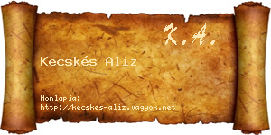 Kecskés Aliz névjegykártya