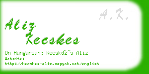 aliz kecskes business card